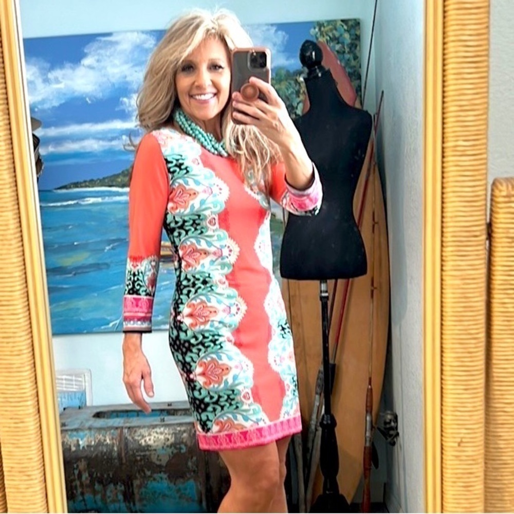 ⭐️Haani, Stunning,Bright,Shift Dress, Plenty Stretch,Excellent Condition,Size S - Picture 10 of 12
